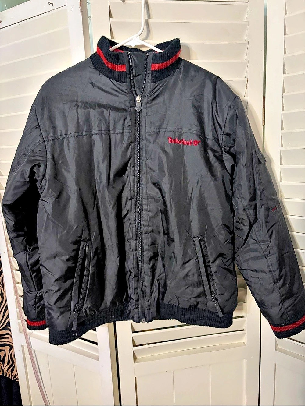 Timberland Kids Black & Red Bomber Jacket